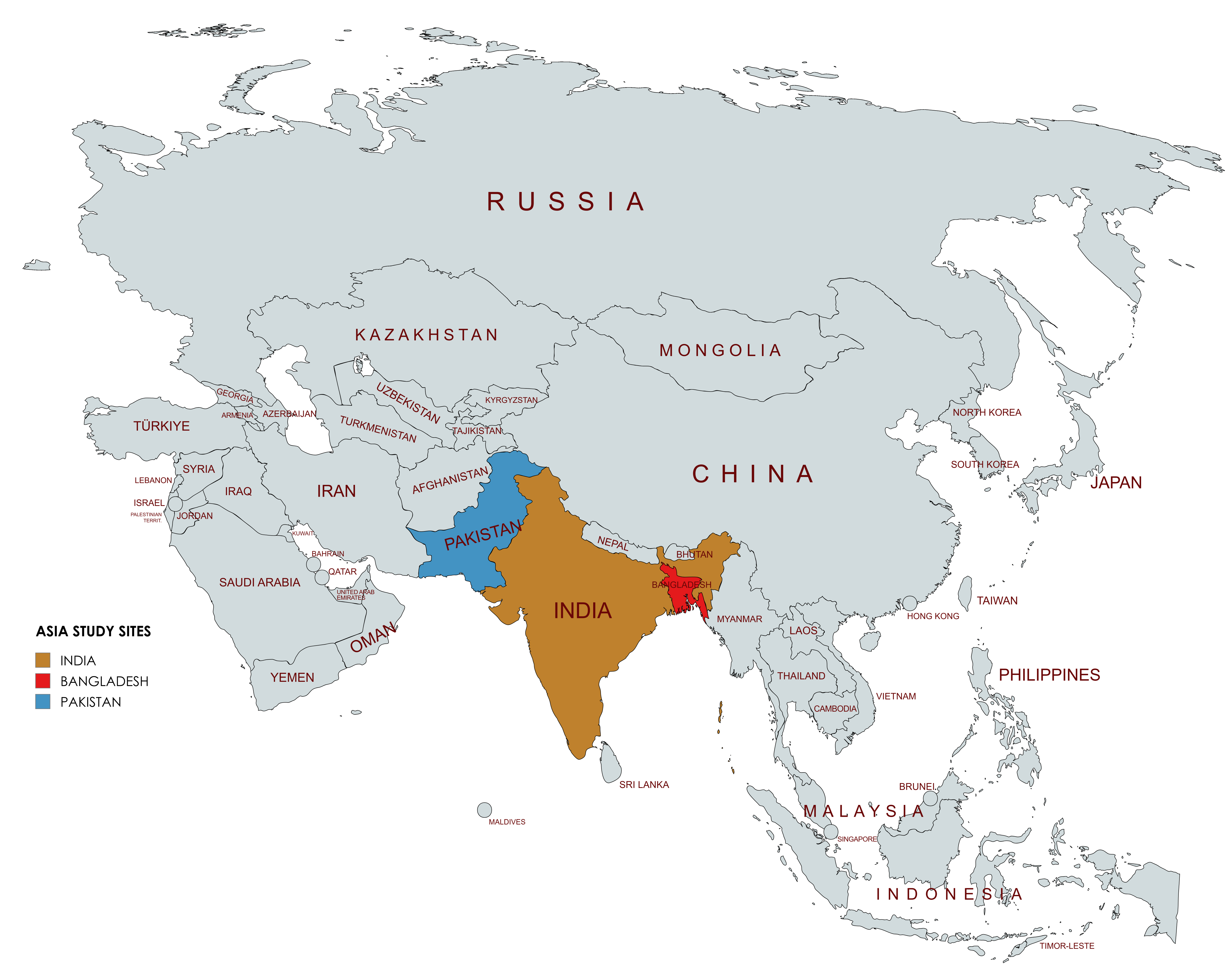 Map of Asia Study Sites